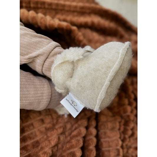 Wollen babyslofjes Latte